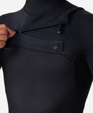 O'NEILL Hyperfreak Chest Zip Full With Hood 4/3+mm - BLACK/BLACK