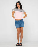 RUSTY Insert Dad Joke Baby Polo Tee - PINK / GREY