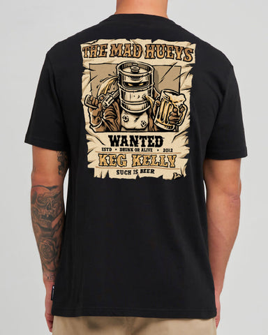 THE MAD HUEYS Keg Kelly Poster Tee - BLACK