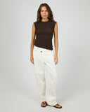 SILENT THEORY Luca Textured TOP - CHOCOLATE