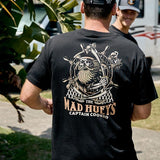 THE MAD HUEYS Captain Ship Faced Short Sleeve Tee - BLACK
