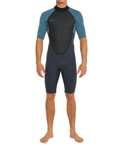 O'NEILL - Mens Reactor 2 Back Zip Short Sleeve Spring Suit 2mm - GUNMETAL/MARINE