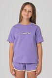 RUSTY Girls Mini Tammy 2 Oversized Tee - MULBERRY PURPLE/ WHITE