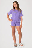 RUSTY Girls Mini Tammy 2 Oversized Tee - MULBERRY PURPLE/ WHITE