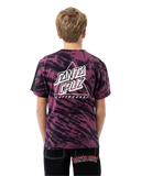 SANTA CRUZ Boys Not A Dot Hollow Tee - MAROON TIE DYE