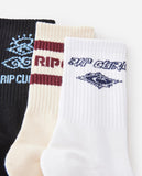 RiP CURL Icons Of Surf Sock 3 Pack