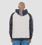 RUSTY Denny Raglan Hooded Fleece - ECRU MARBLE