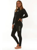 SISSTREVOLUTION Summer Seas 3/2 Print Back Zip GBS Suit - SOLID BLACK