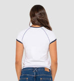 RUSTY Delphie Devil Ringer Baby Tee - WHITE