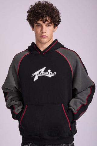 RUSTY Paneka Hooded Fleece - BLACK