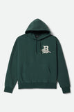 BRIXTON Predator Relaxed Hoodie - GREEN WORN WASH