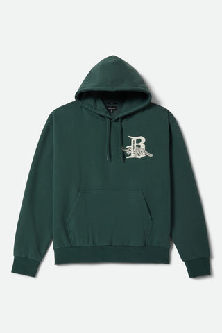 BRIXTON Predator Relaxed Hoodie - GREEN WORN WASH