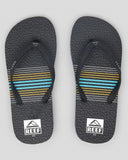 REEF Grom Switch Foot Youth Thongs  - AQUA/ORANGE STRIPE