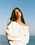 RHYTHM Adele Oversized Long Sleeve Knit Top - CREAM