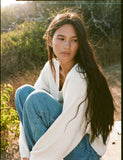 RHYTHM Adele Oversized Long Sleeve Knit Top - CREAM