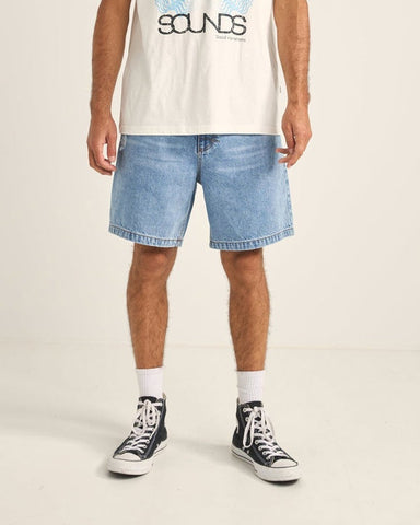 RHYTHM Subtle Distress Short - BLUE