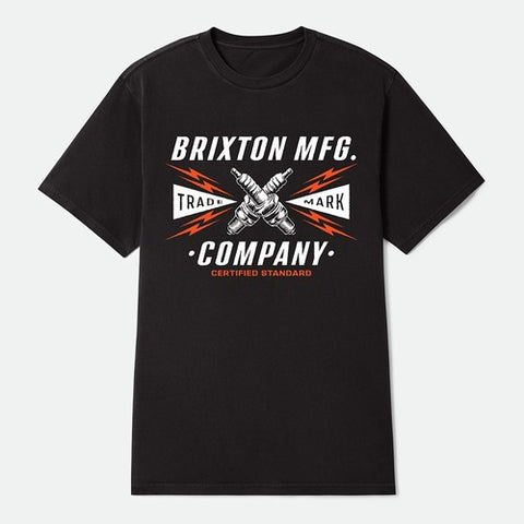BRIXTON Danton Tee - BLACK WORN WASH