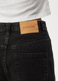AFENDS Emilie Organic Denim Carpenter Shorts - WASHED BLACK
