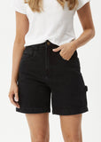 AFENDS Emilie Organic Denim Carpenter Shorts - WASHED BLACK