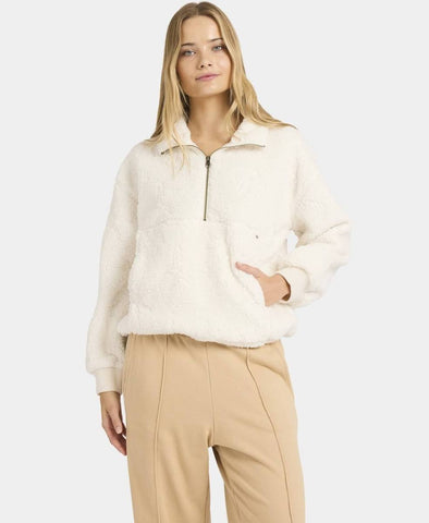BILLABONG Rising Tides Half Zip Crew - SALT CRYSTAL
