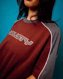 RUSTY Timmy Target Oversize Tee - CRANBERRY