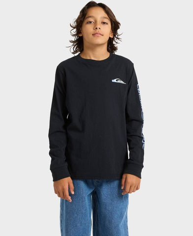 QUIKSILVER Boys Warp Drive Long Sleeve Tee - BLACK