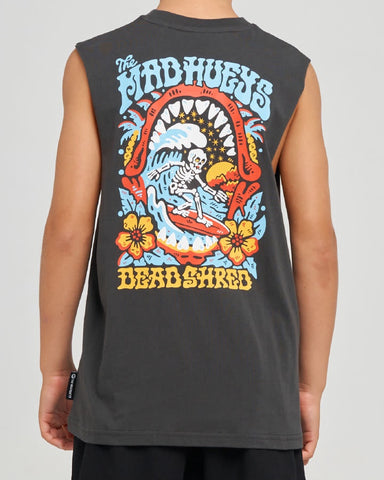 THE MAD HUEYS - Shred Dead Youth Muscle Tee - BLACK
