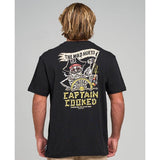 THE MAD HUEYS Stumbling Captain Cooked Tee - BLACK