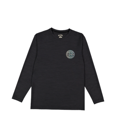 BILLABONG Boys Rotor Shoreline Long Sleeve Rash Vest - BLACK HEATHER