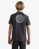 BILLABONG Boys Rotor Shoreline Short Sleeve Rash Vest - BLACK HEATHER