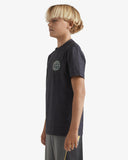 BILLABONG Boys Rotor Shoreline Short Sleeve Rash Vest - BLACK HEATHER