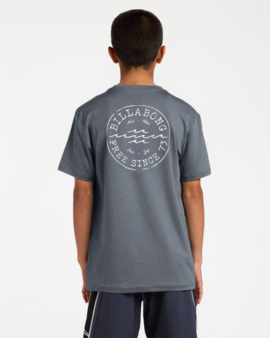 BILLABONG Boys Big Wave Daz LS Rashie - NAVY HEATHER