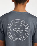 BILLABONG Boys Big Wave Daz LS Rashie - NAVY HEATHER