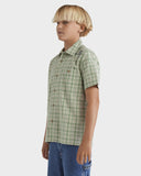 BILLABONG Boys Mogul Check Short Sleeve Shirt - OAT