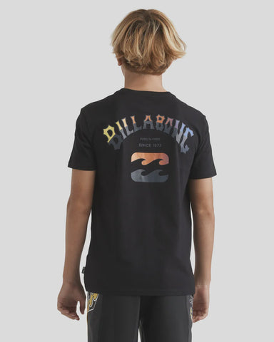 BILLABONG Boys Arch Fade Short Sleeve Tee - BLACK
