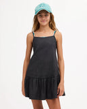 BILLABONG Girls Lovestar Mini Dress - BLACK PEBBLE
