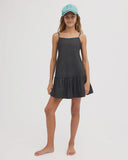 BILLABONG Girls Lovestar Mini Dress - BLACK PEBBLE