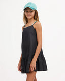 BILLABONG Girls Lovestar Mini Dress - BLACK PEBBLE