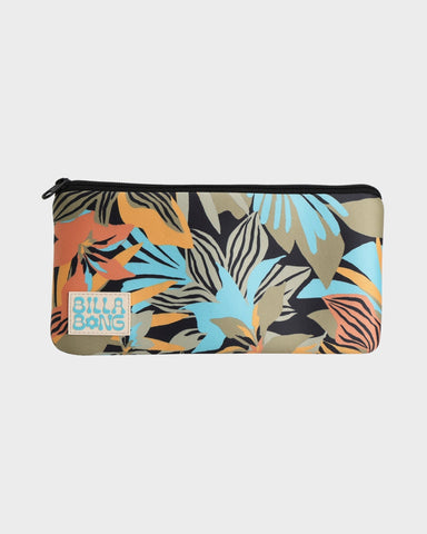 BILLABONG Des Tropiques Small Pencil Case - BLACK PEBBLE