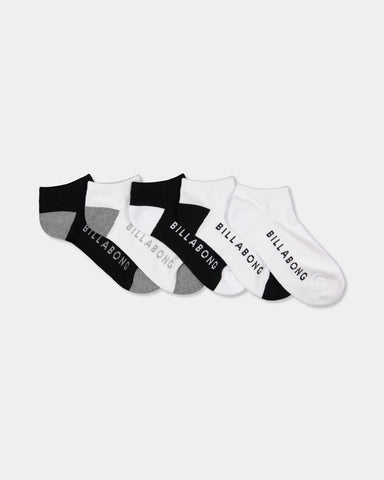 BILLABONG Women's Pacific 5 Pack Of Socks - MULTI
