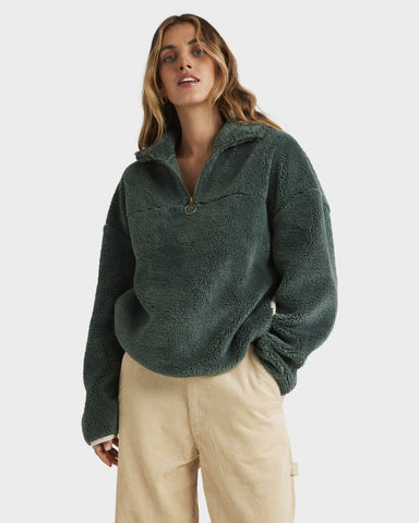 BILLABONG Old Days Half Zip Crew - FOREST