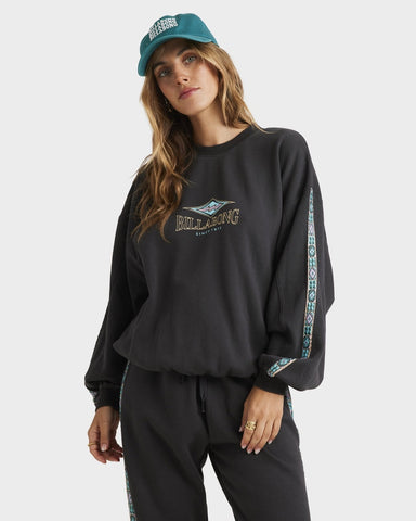 BILLABONG Swipe Right Kendall Crew - BLACK SANDS