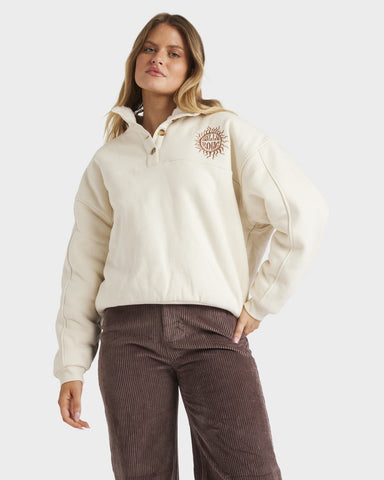 BILLABONG Bring The Sun Button Down Pullover - WHITE CAP