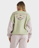 BILLABONG The Original Vibes Kendall Crew -GREEN/PINK
