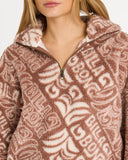 BILLABONG Go For It Half Zip Crew - BROWNSTONE
