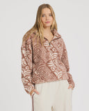 BILLABONG Go For It Half Zip Crew - BROWNSTONE