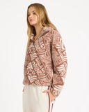 BILLABONG Go For It Half Zip Crew - BROWNSTONE