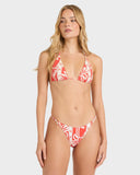BILLABONG Row Of Palms Zoe Pant Bikini Bottom - RED ALOHA