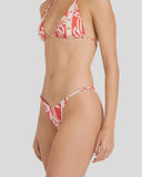 BILLABONG Row Of Palms Zoe Pant Bikini Bottom - RED ALOHA