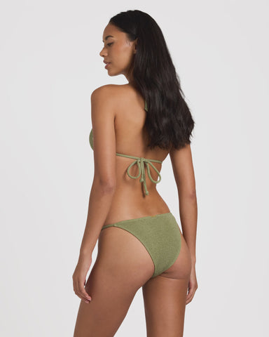 BILLABONG Crinkle Crush Zoe Pant Bikini Bottom - ARMY GREEN